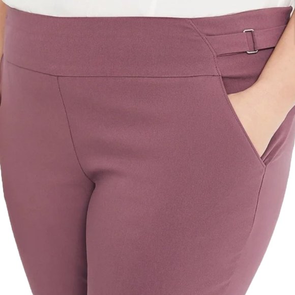 Maurices Bengaline Cropped Dress Pant Mauve Plum - Picture 2 of 5